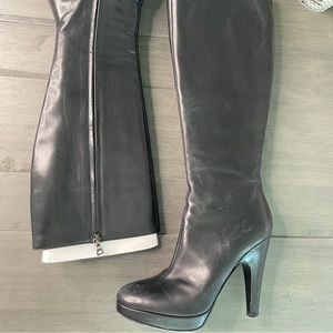 Prada Black Letter Tall Boots